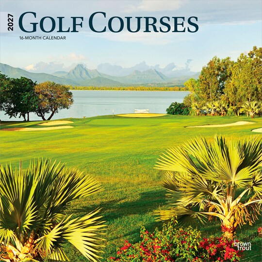 BrownTrout; Golf Courses | 2027 12 x 24 Inch (Hanging) Monthly Square Wall Calendar | Plastic-Free; Category:Wall Calendars; Image:1